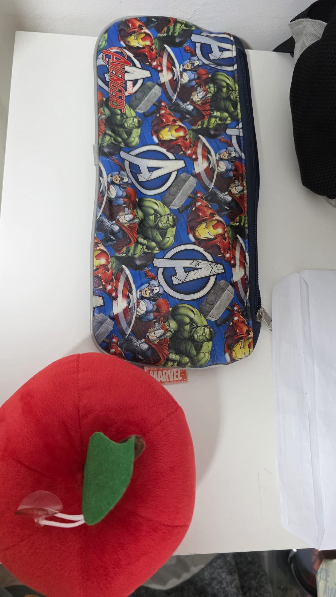 Pencil case + fluffy tomato toy