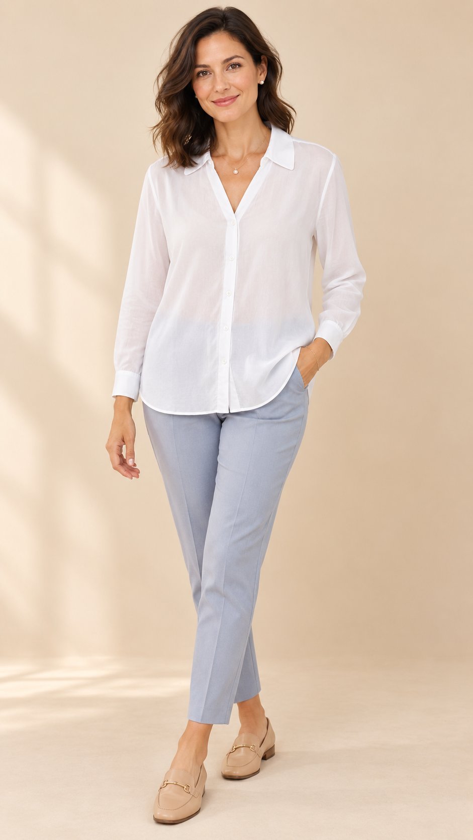 Women's White Shirt, Size: M