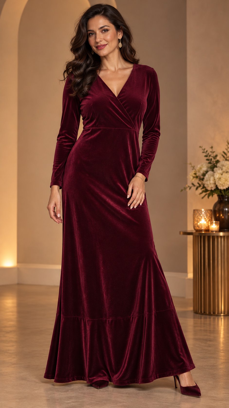 Elegant velvet dress for events, size: S/M