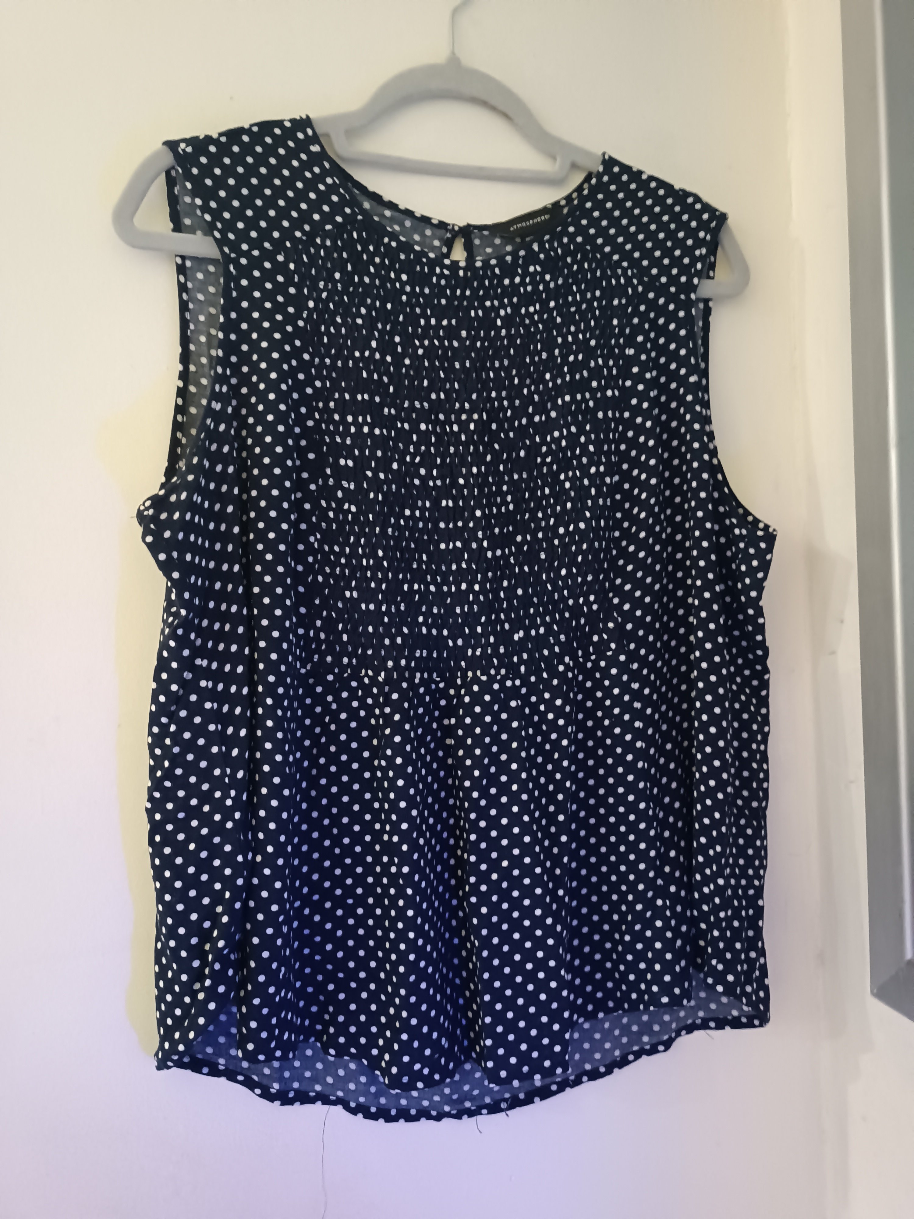 Blue polka dot women's tank top