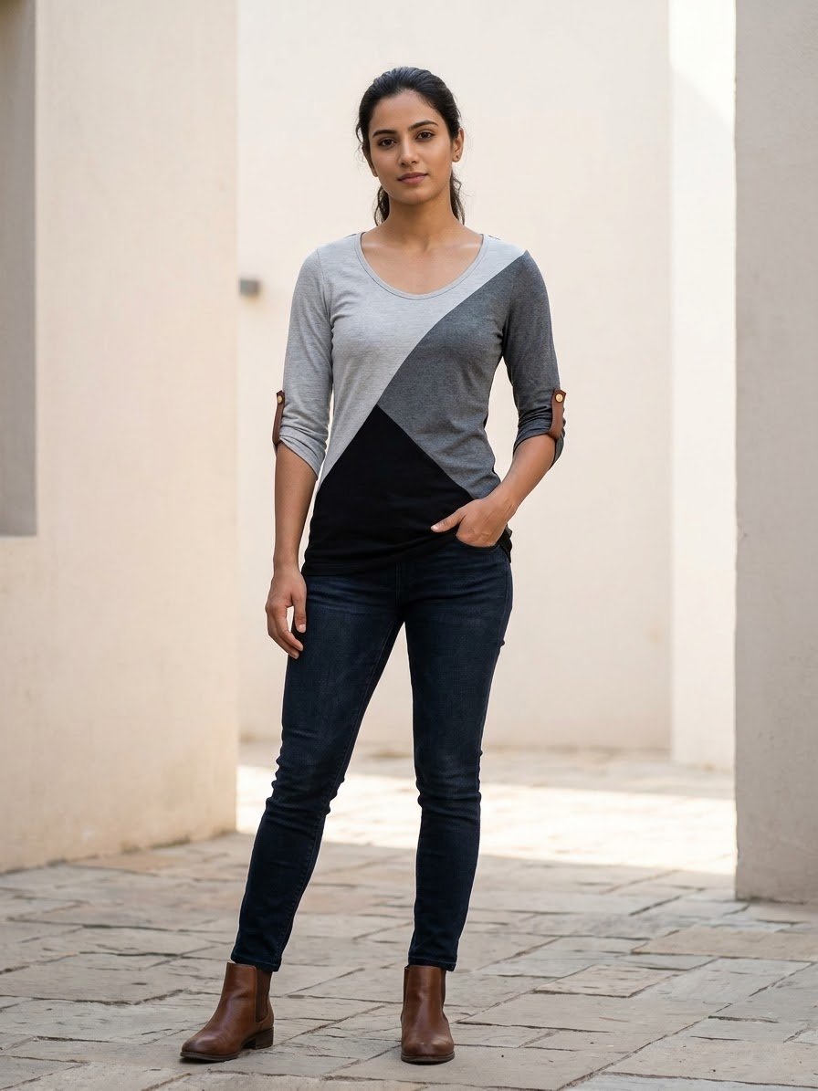 Geometric Style Casual Women's Shirt