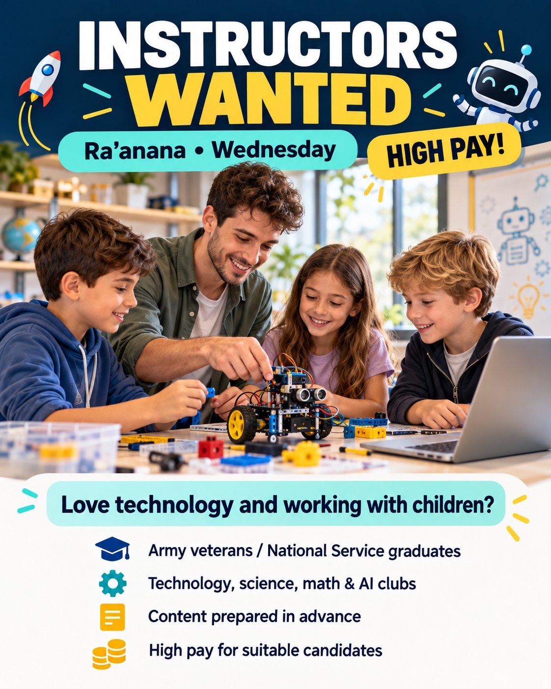 Instructors wanted – Ra'anana, Wednesday